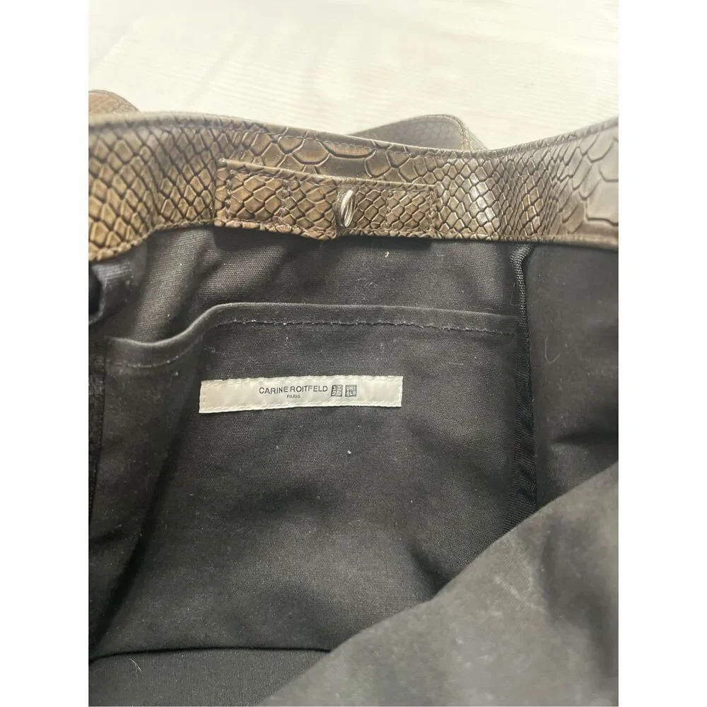 Carine Roitfeld x Uniqlo Brown Faux Snakeskin Tote